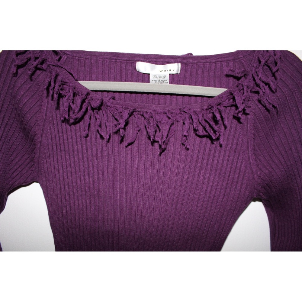 ⚜️ WD•NY Plum Fringe Sweater ⚜️